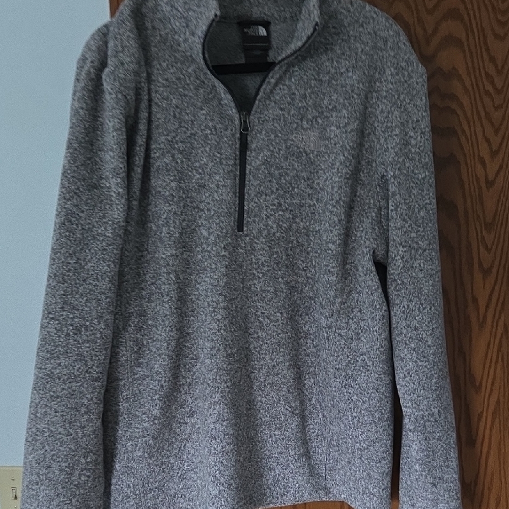 The North Face Men's Heathered Gray Zip-Up Sweater